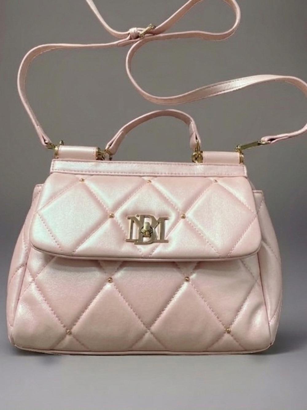 Badgley Mischka coquette cottagecore 90s pearlized pink quilted crossbody savage